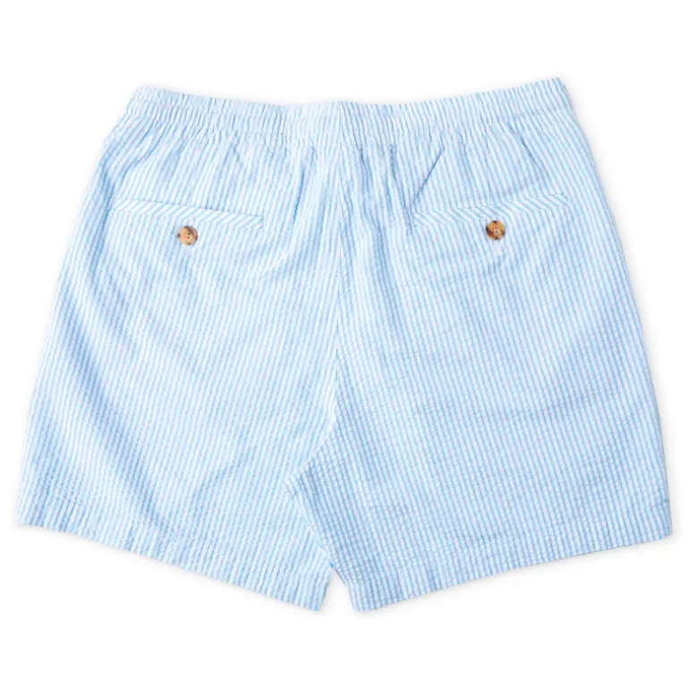 The Azure Seersucker Drawstring Shorts