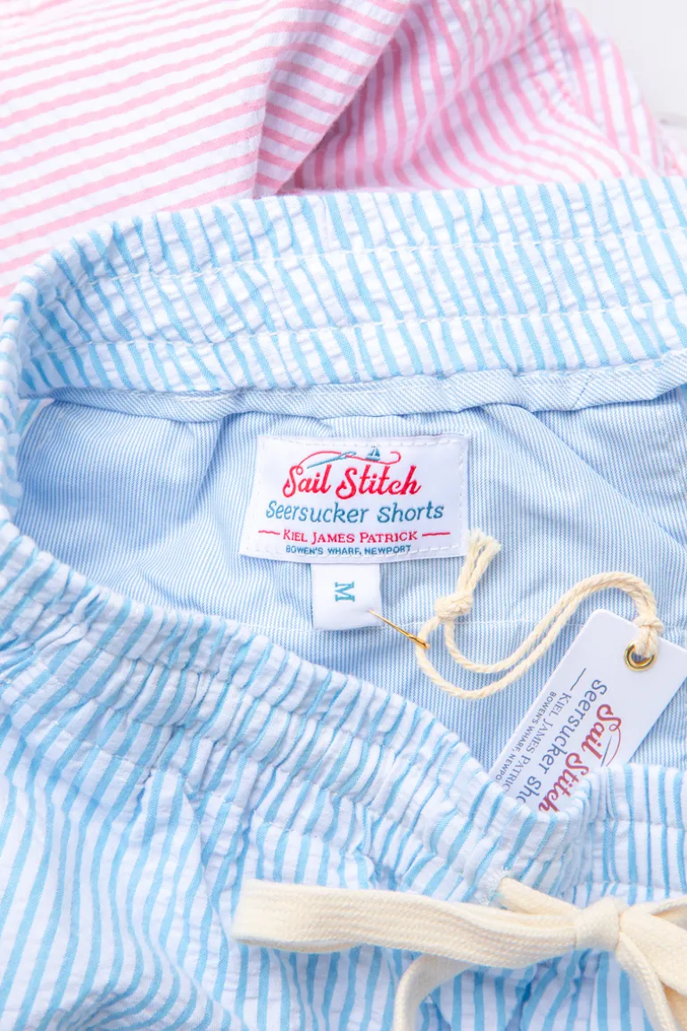 The Azure Seersucker Drawstring Shorts