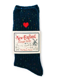 The Heart Donegal Sock- Navy
