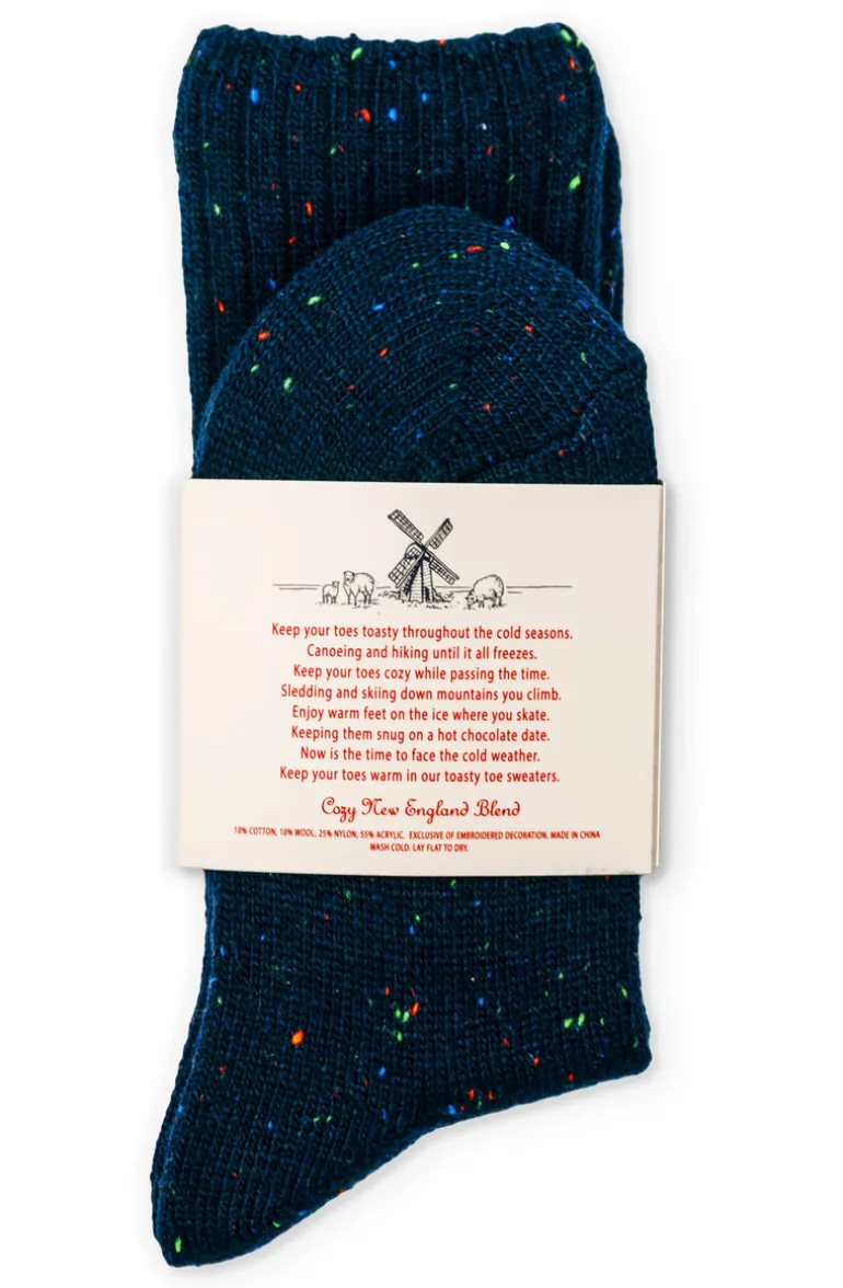 The Heart Donegal Sock- Navy