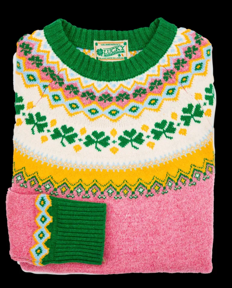 The Pink Fair Isle Irish Sweater