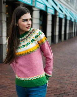 The Pink Fair Isle Irish Sweater