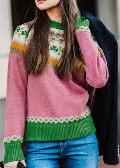 The Pink Fair Isle Irish Sweater