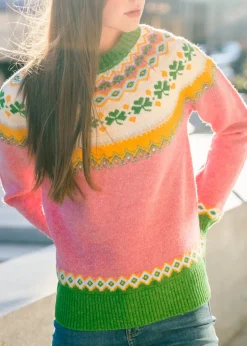The Pink Fair Isle Irish Sweater