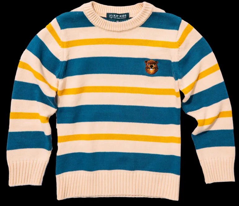 Wilderness Beaver Striped Kids Sweater